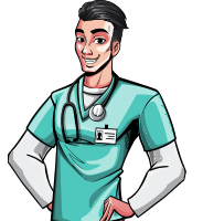 Pop Art Style Male Nurse Cartoon Character